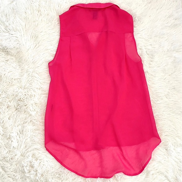 H&M Sheer Pink Sleeveless Button Down Top, 6 - Picture 2 of 2